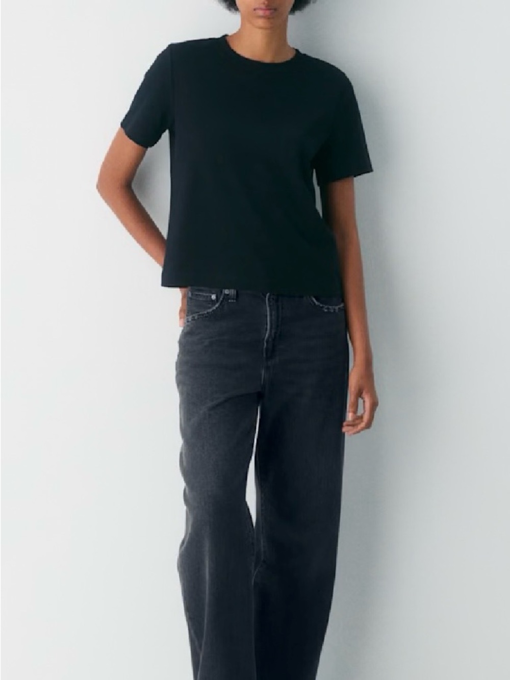 Denim Forum The 90s Marlo High Rise Baggy Black Jeans